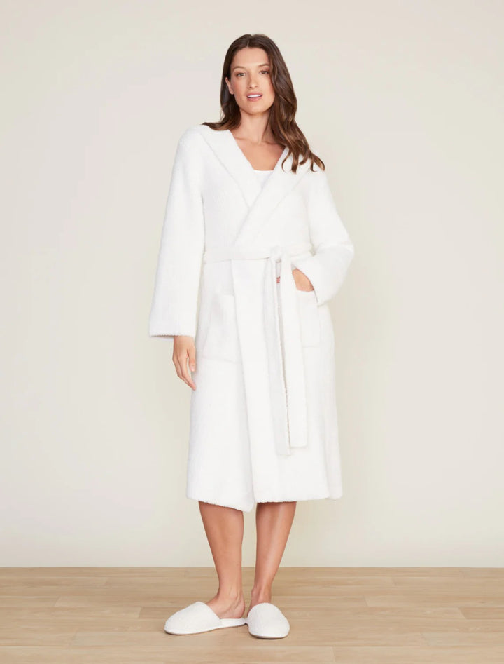 COZYCHIC RIBBED HOODED ROBE-CREAM