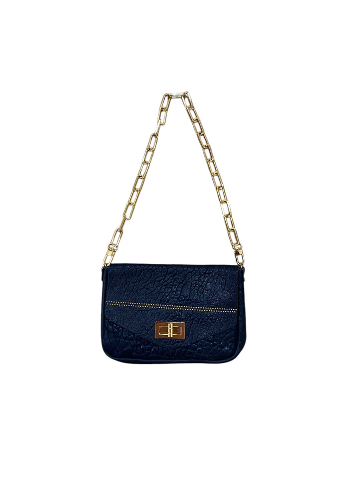 NATALIA SHOULDER BAG-NAVY/GOLD