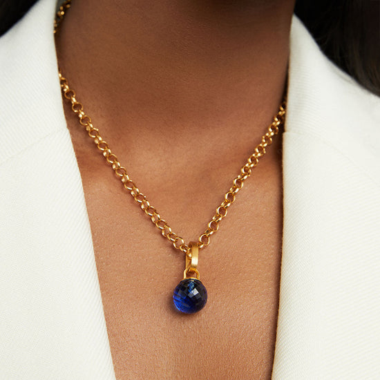 MANHATTAN PENDANT SMALL-IRIDESCENT MIDNIGHT BLUE/GOLD - Kingfisher Road - Online Boutique