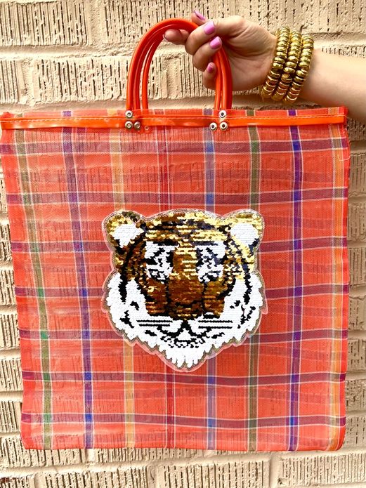 GLITTER PATCH TOTE-TIGER - Kingfisher Road - Online Boutique