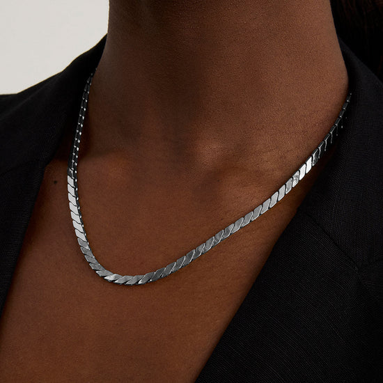 OSLO CHAIN NECKLACE-SILVER - Kingfisher Road - Online Boutique