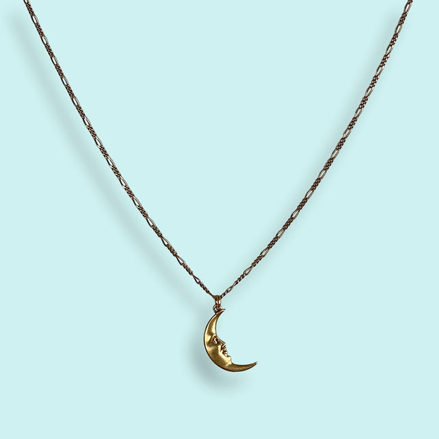 GOLDEN MAN IN THE MOON NECKLACE