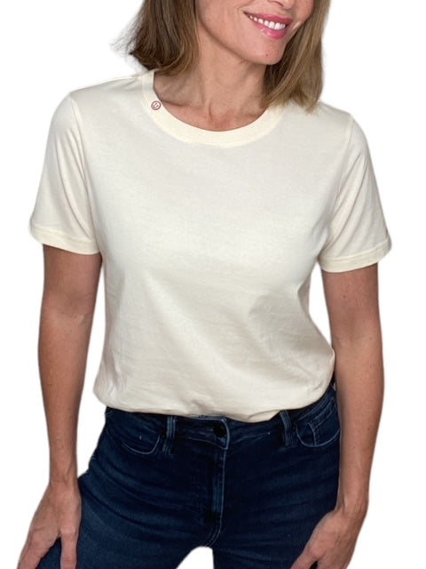 OVERSIZED TEE W/ SMILEY FACE-IVORY - Kingfisher Road - Online Boutique