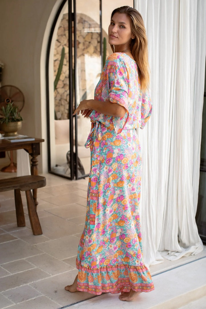 WILD FLOWER KIMONO TOP-BEACH BLOOM - Kingfisher Road - Online Boutique