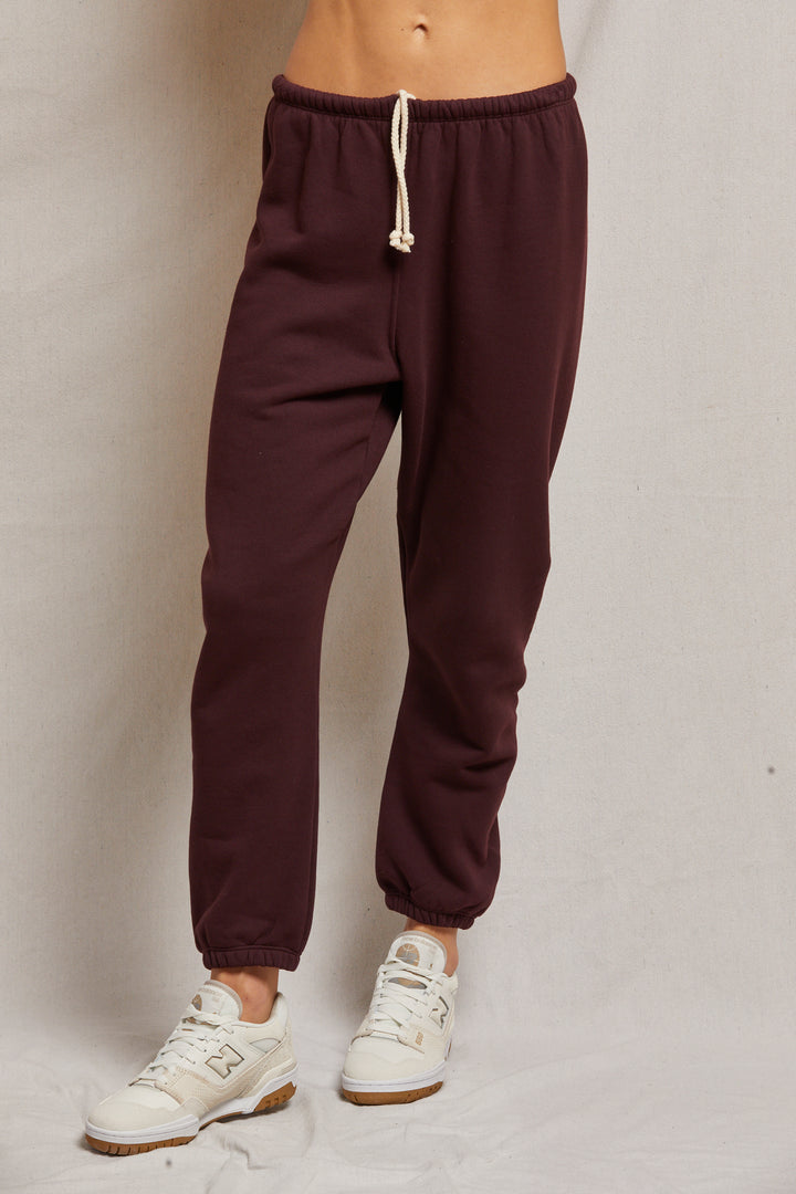 STEVIE FLEECE EASY SWEATPANT-BLACKBERRY