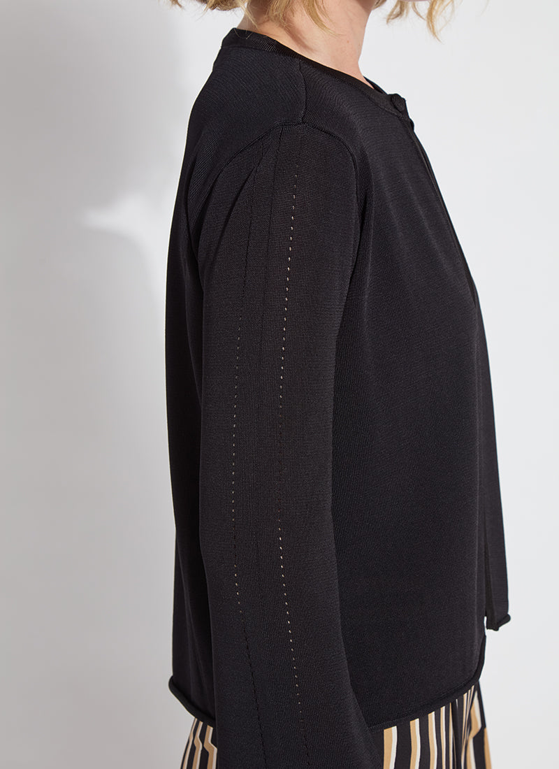 ALLEGRA FEATHER WEIGHT DUSTER-BLACK - Kingfisher Road - Online Boutique