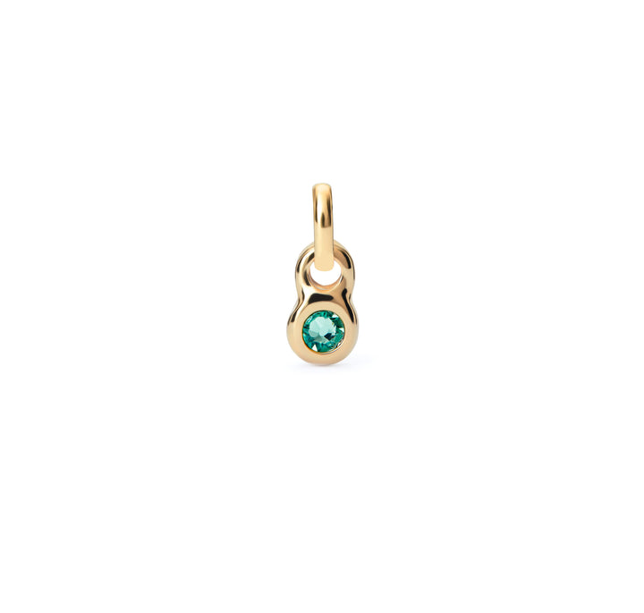 DROPLET CHARM WITH GREEN STONE-GOLD - Kingfisher Road - Online Boutique