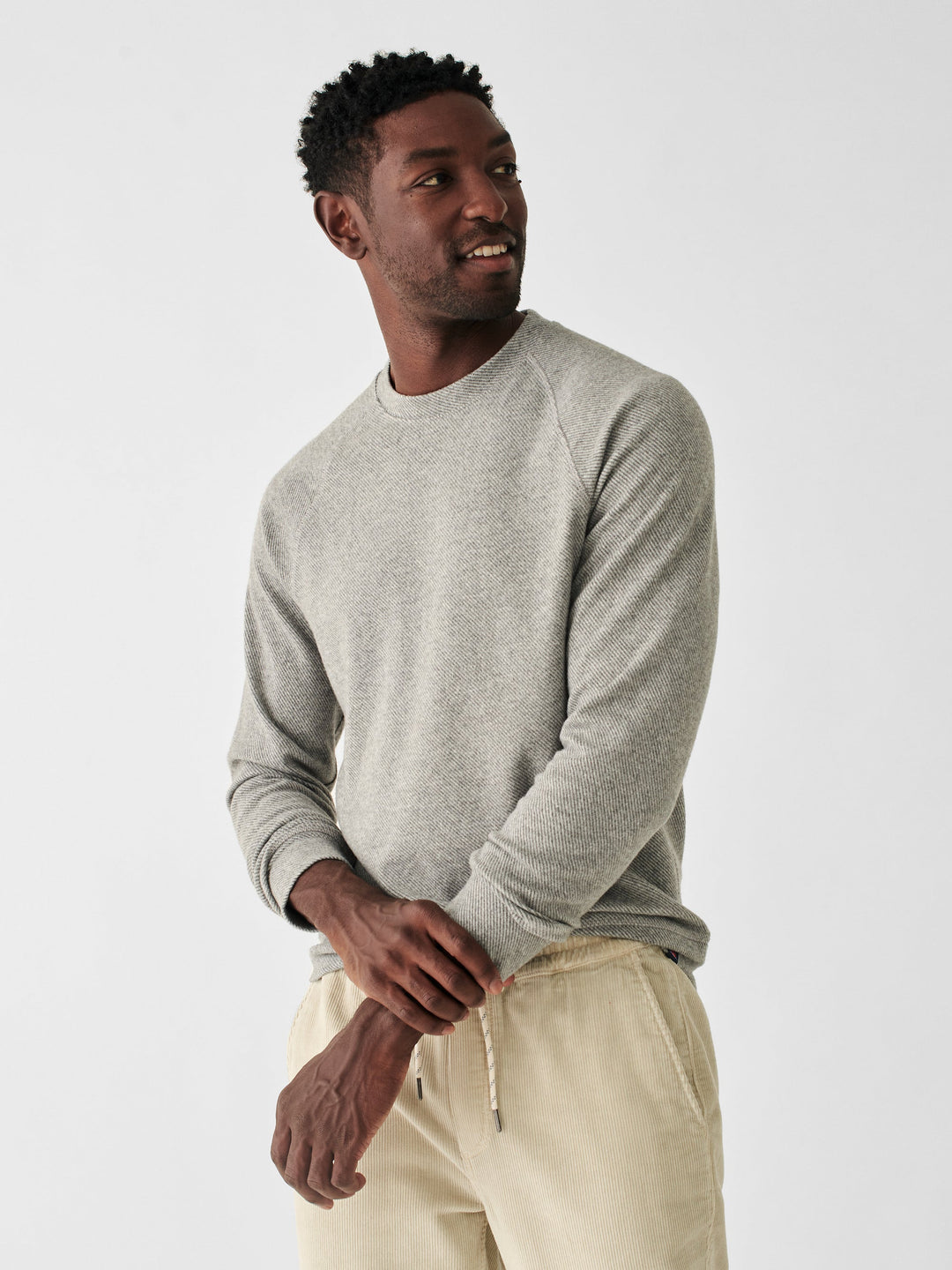 LEGEND CREW SWEATER-FOSSIL GREY TWILL - Kingfisher Road - Online Boutique
