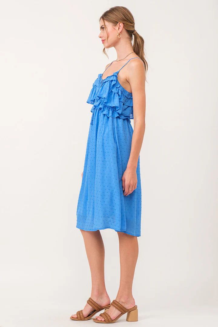 VALENTINA FRILLED DRESS-BLUE STAR - Kingfisher Road - Online Boutique