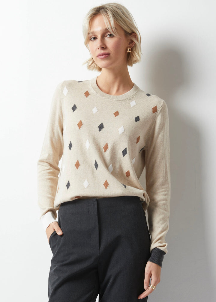 DIAMOND ARGYLE SWEATER-OAT