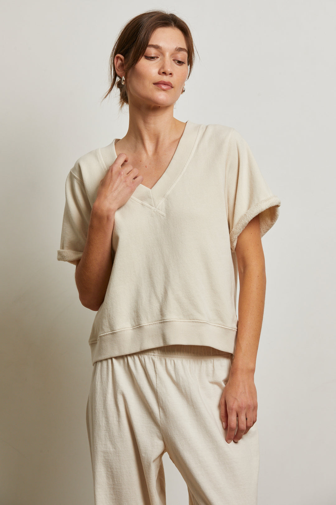 BRIGGS SHORT SLEEVE SWEATSHIRT-SUGAR - Kingfisher Road - Online Boutique