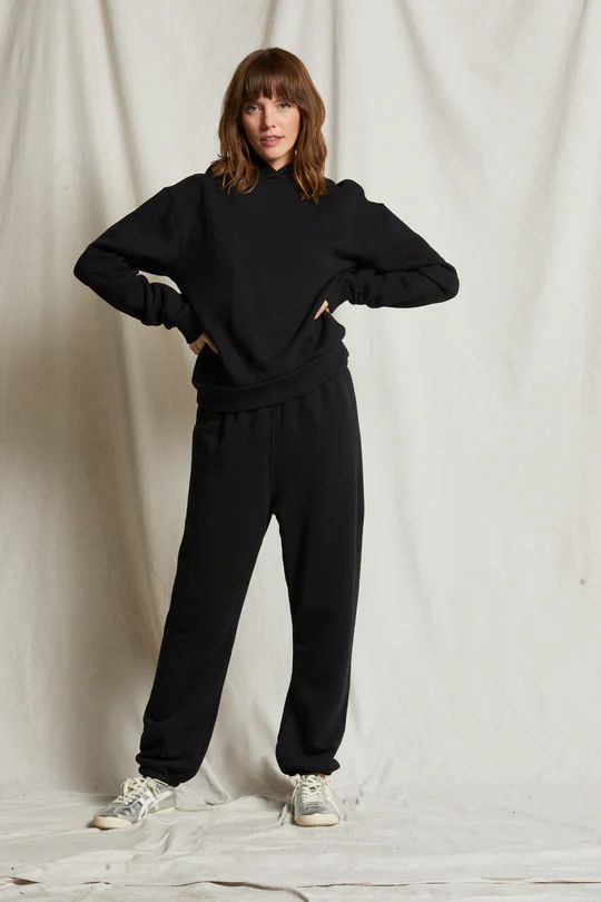 STEVIE FLEECE EASY SWEATPANT-TRUE BLACK