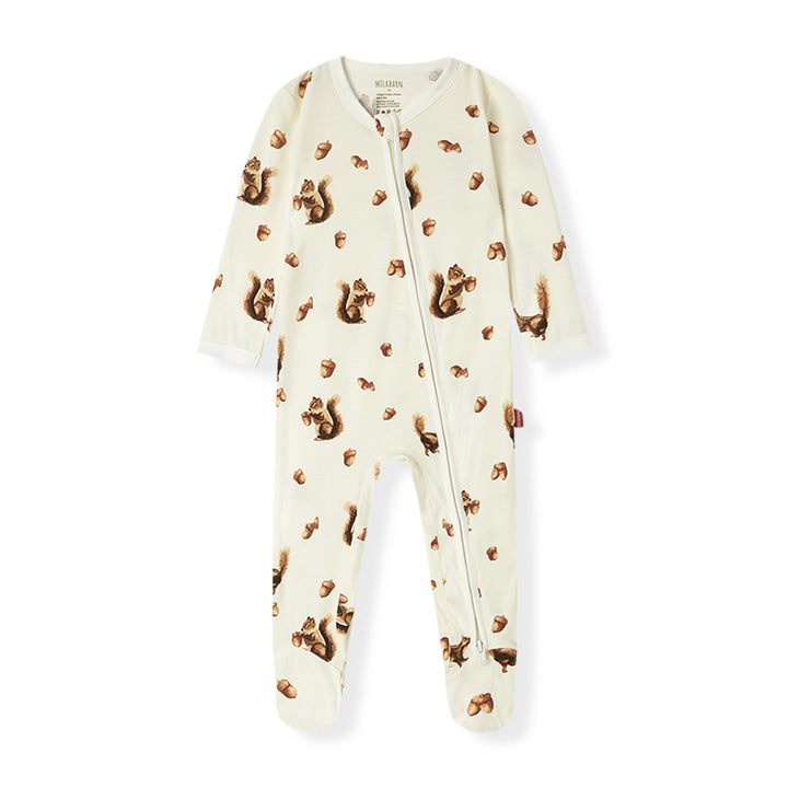 CHIPMUNK LUXE STRETCH ZIPPER FOOTED ROMPER