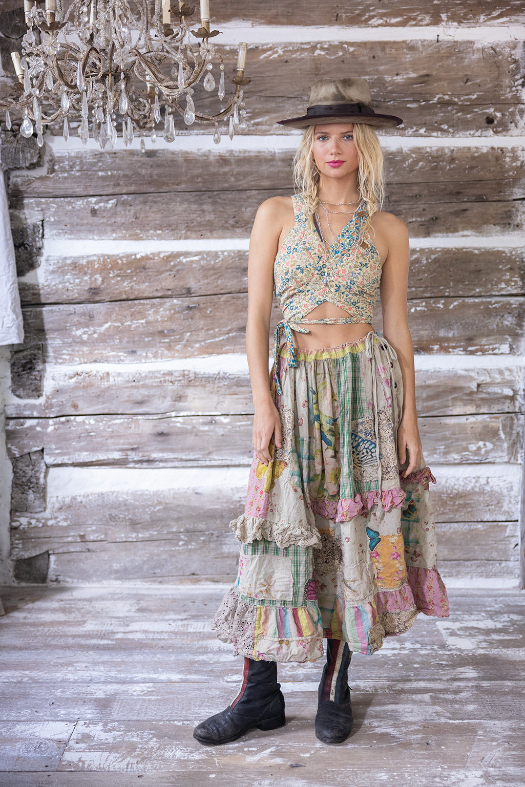 PATCHWORK PIXIE RUFFLE SKIRT-BUTTERFLY COLLECTION - Kingfisher Road - Online Boutique