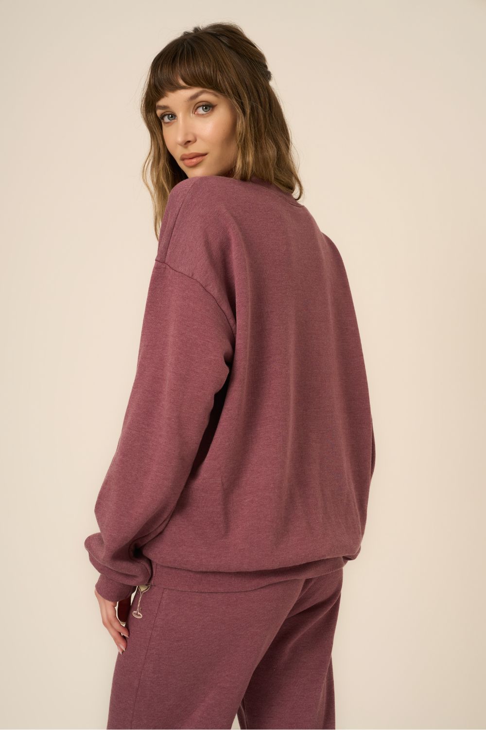 CHAMPAGNE FOIL SWEATSHIRT-MERRY MERLOT