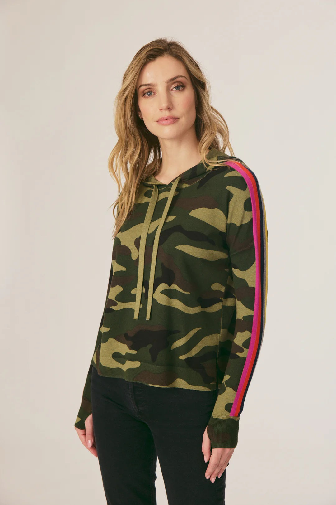 CAMO STRIPE HOODIE-MILITARY