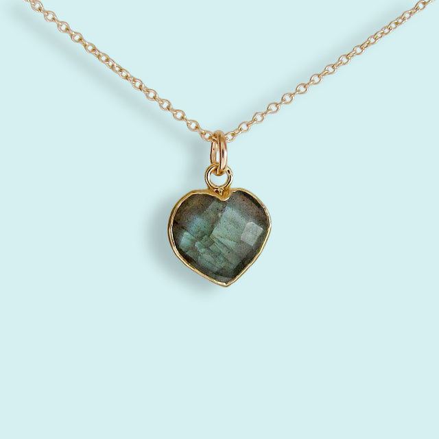 HEART OF STONE LABRADORITE NECKLACE