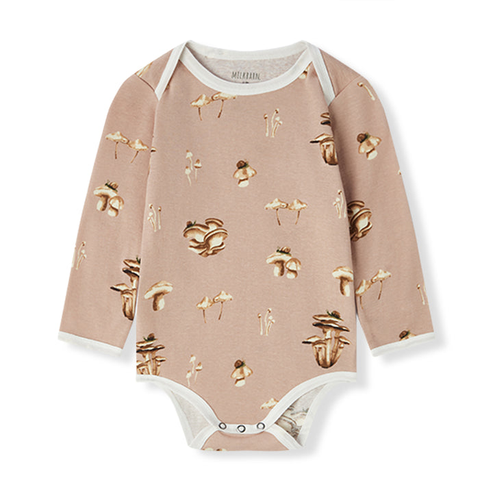 MUSHROOM ORGANIC L/S ONESIE