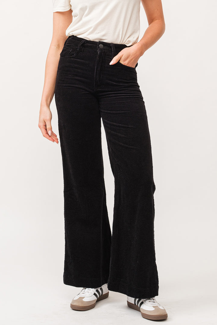 FIONA WIDE LEG PANTS HI-RISE-BLACK