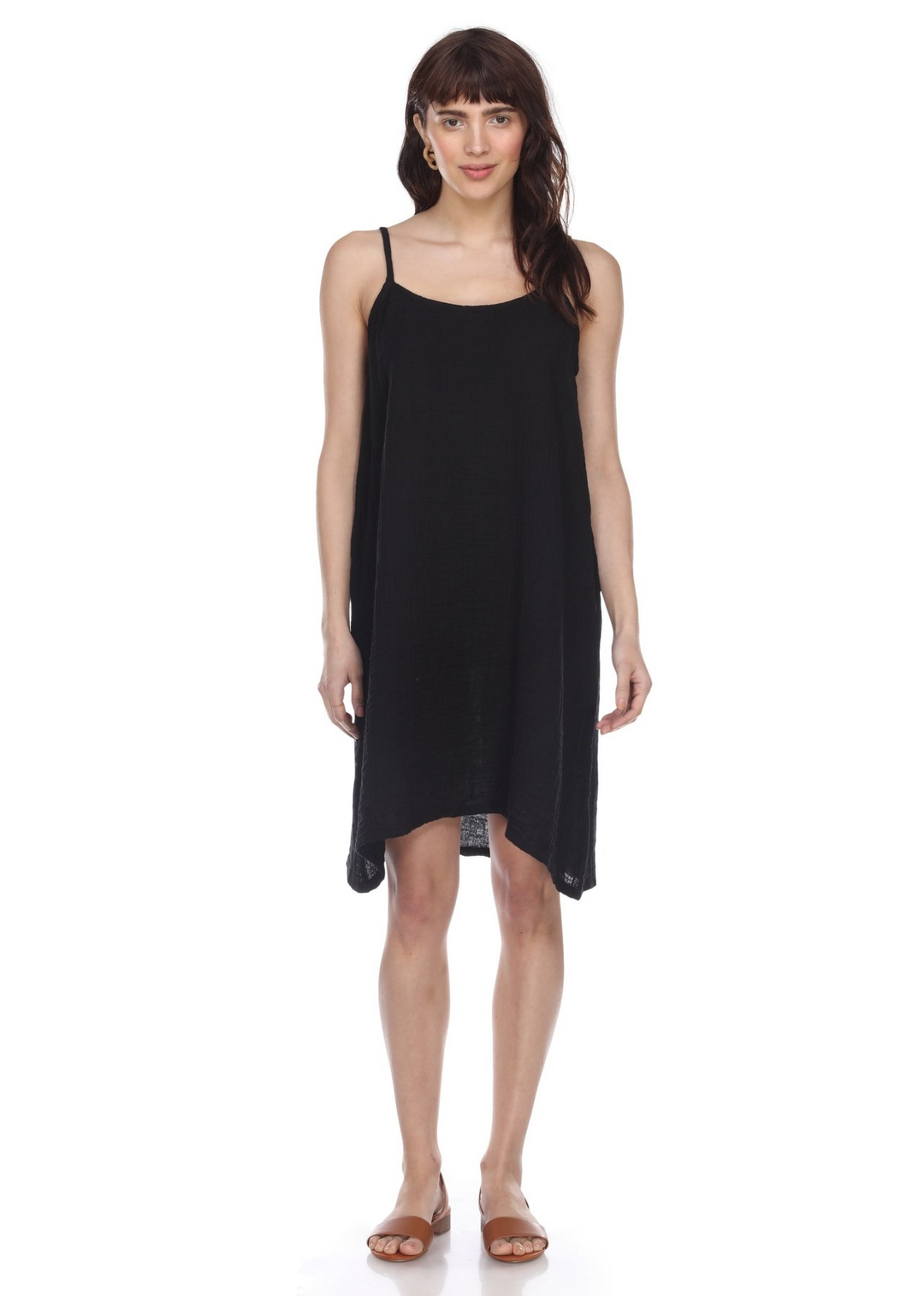BLACK COTTON SLIP DRESS - Kingfisher Road - Online Boutique