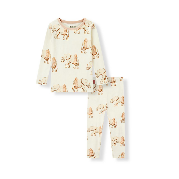 TUTU ELEPHANT STRETCH LS TWO PIECE PAJAMA SET - Kingfisher Road - Online Boutique