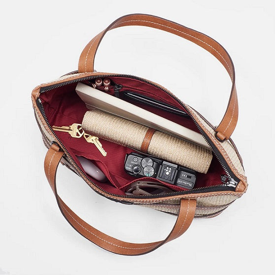 ADDIE MEDIUM - SADDLE RAFFIA/ BRONZE - Kingfisher Road - Online Boutique