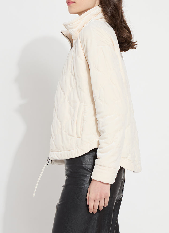 ASTRA QUILTED VELVET JACKET-CHALK