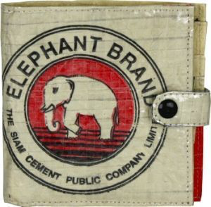 Recycled Cement Square Wallet - Diamond Elephant - Kingfisher Road - Online Boutique