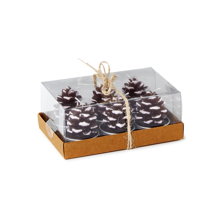 SNOWED PINECONE TEALIGHT CANDLES