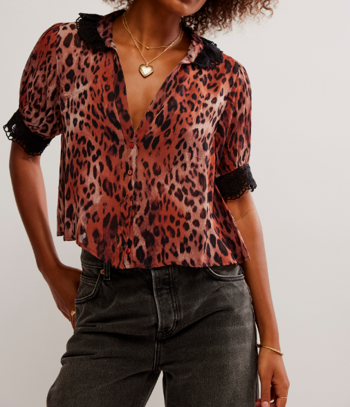 MY LOVE BLOUSE PRINTED-LEOPARD COMBO