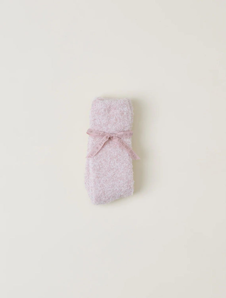 COZYCHIC HEATHERED SOCKS-DUSTY ROSE WHITE