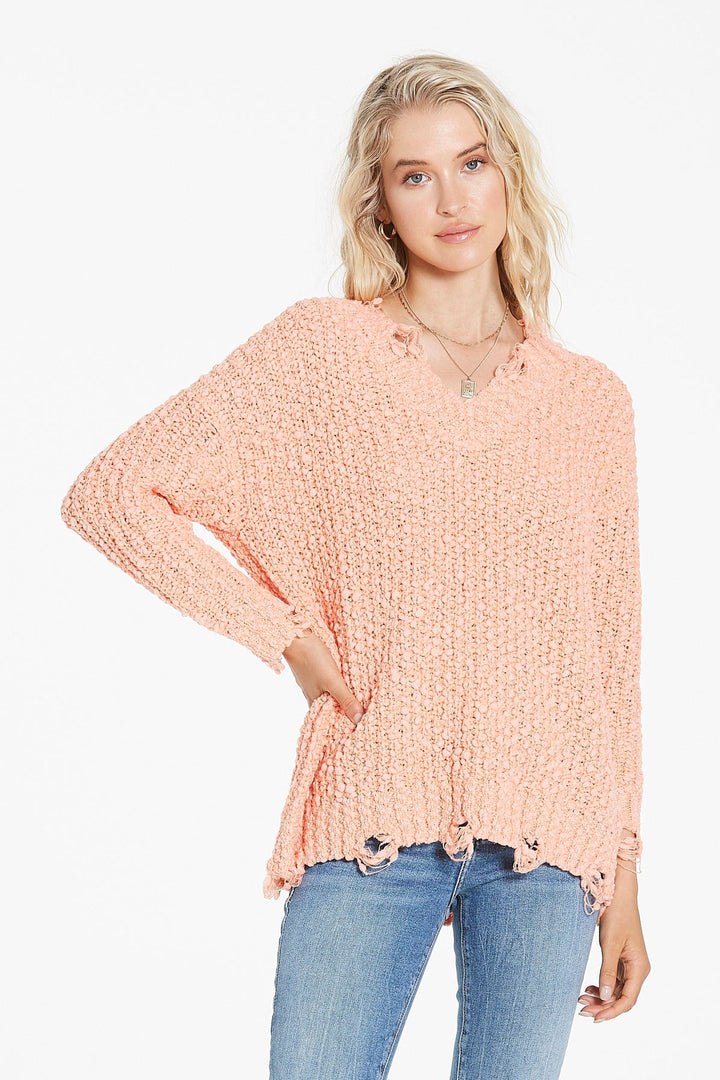 APRICOT BLUSH DEMI SWEATER - Kingfisher Road - Online Boutique