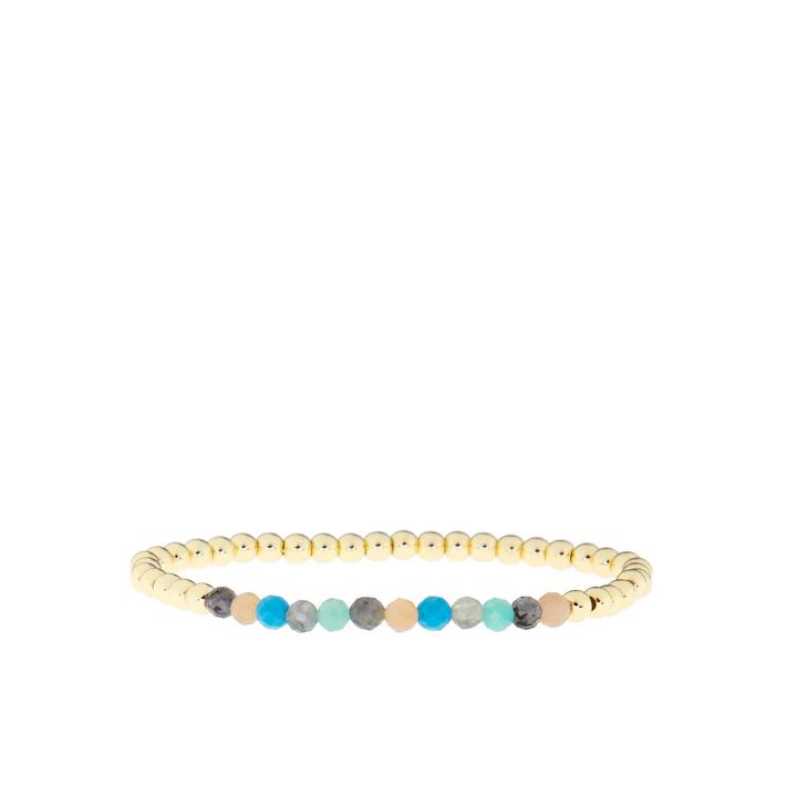 METAL & CRYSTAL BEAD STRETCH BRACELET - Kingfisher Road - Online Boutique