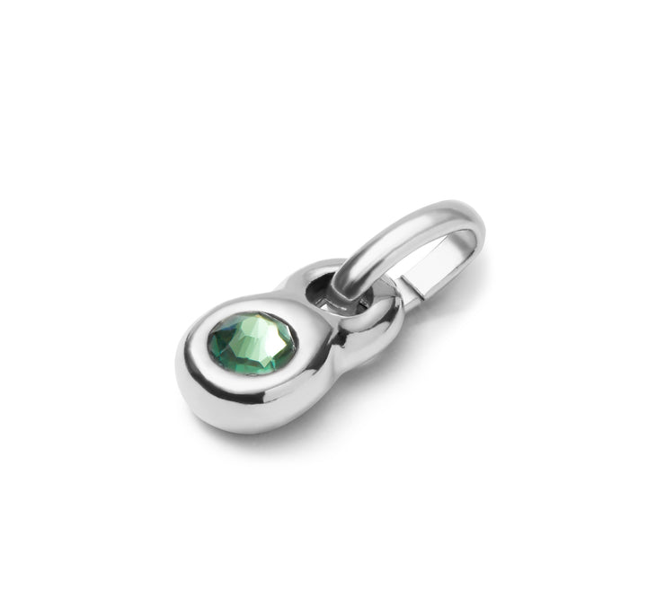 DROPLET CHARM WITH GREEN STONE-SILVER - Kingfisher Road - Online Boutique