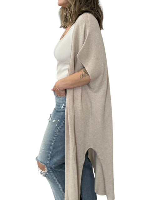 ITALIAN KNIT OPEN LONG CARDIGAN