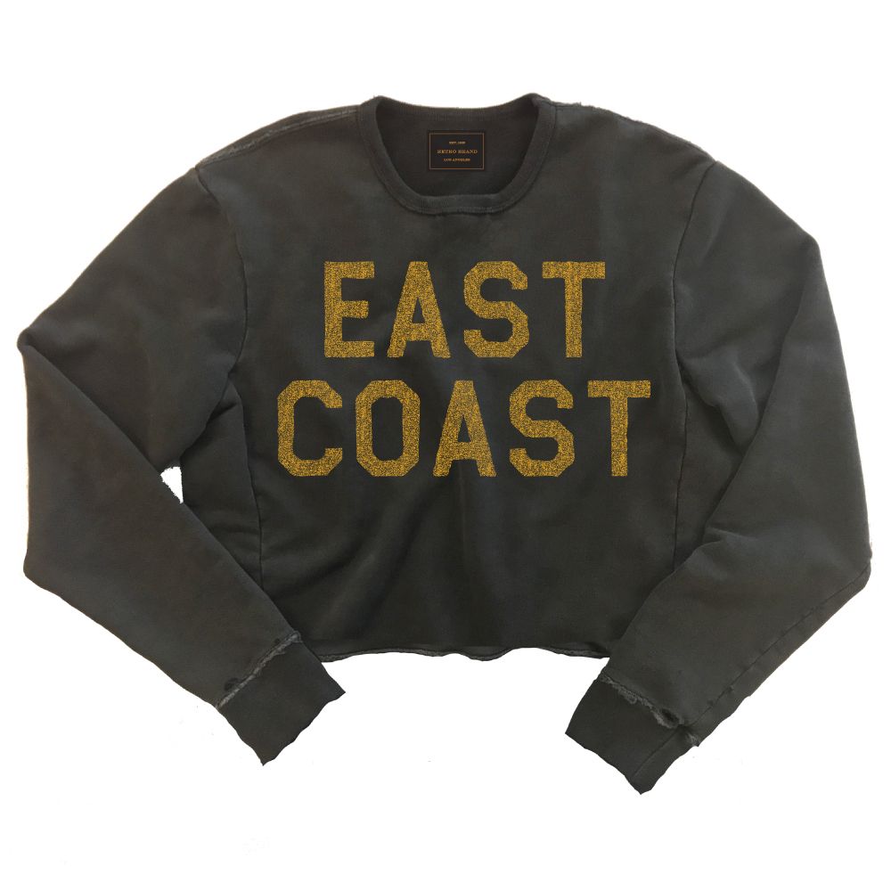 CROPPED EAST COAST SWEATSHIRT-VINTAGE BLACK - Kingfisher Road - Online Boutique