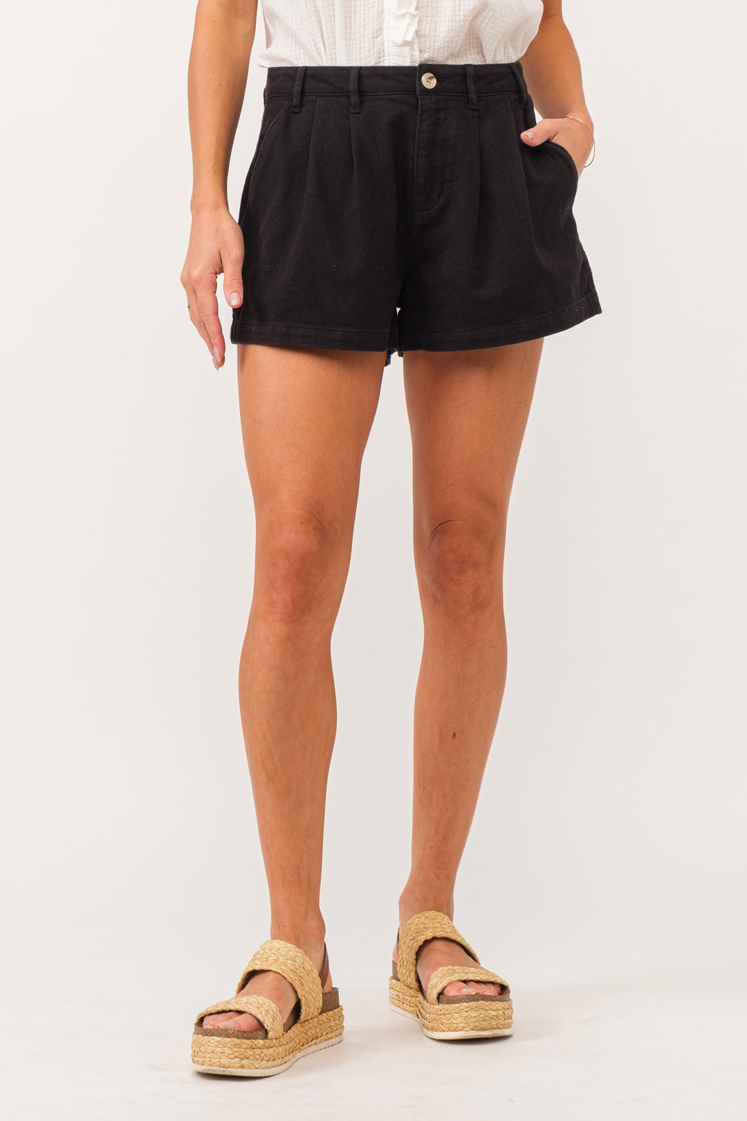 CATALINA MID RISE SHORTS-BLACK - Kingfisher Road - Online Boutique