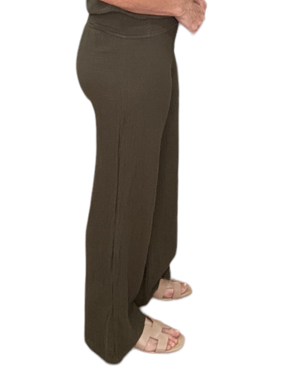 WIDE LEG SMOCKED WAIST PANT-TROOPS - Kingfisher Road - Online Boutique