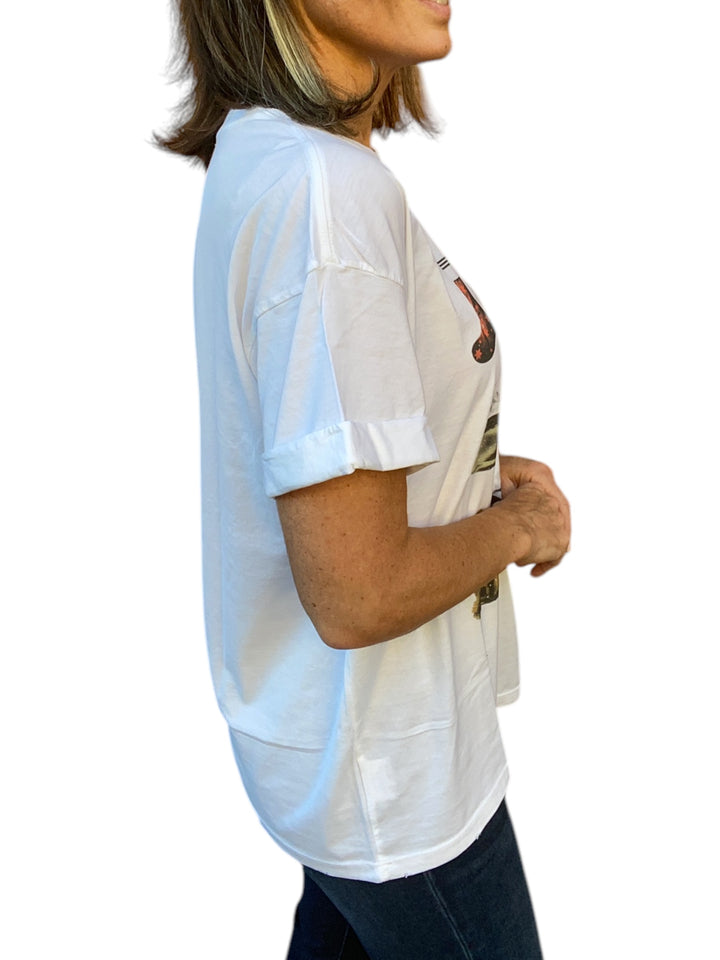 HOLIDAY BOYFRIEND TEE-VINTAGE WHITE - Kingfisher Road - Online Boutique