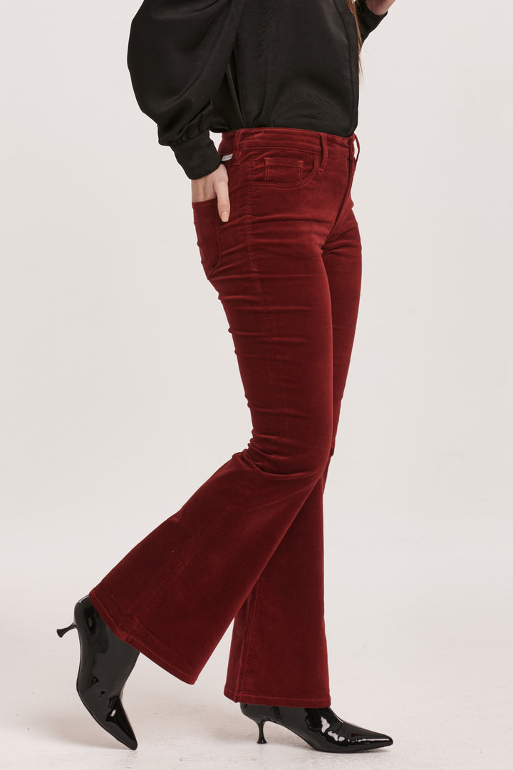 ROSA FLARE HI-RISE PANT-BURGUNDY