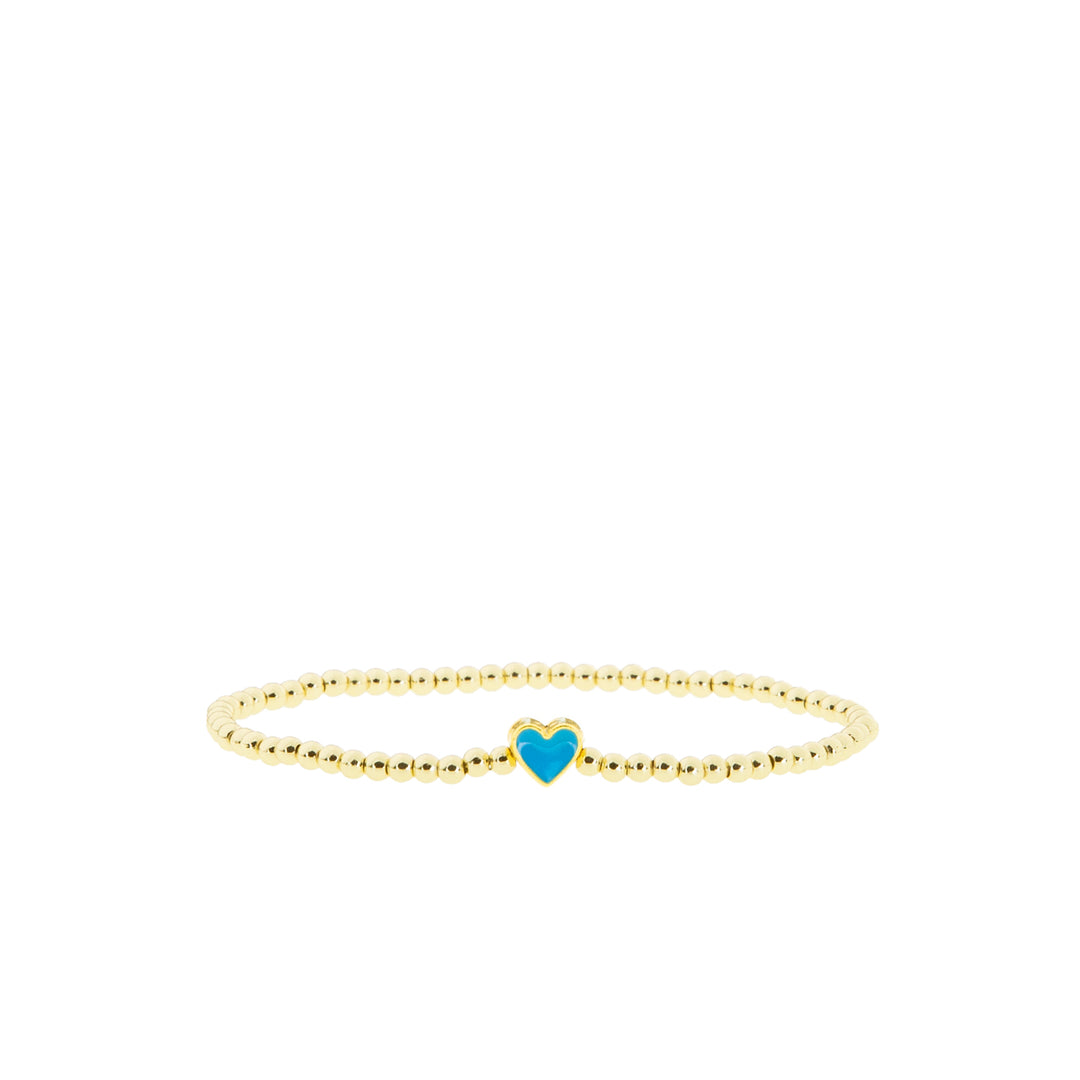 BEADED BALL BRACELET HEART BEAD-TURQUOISE - Kingfisher Road - Online Boutique