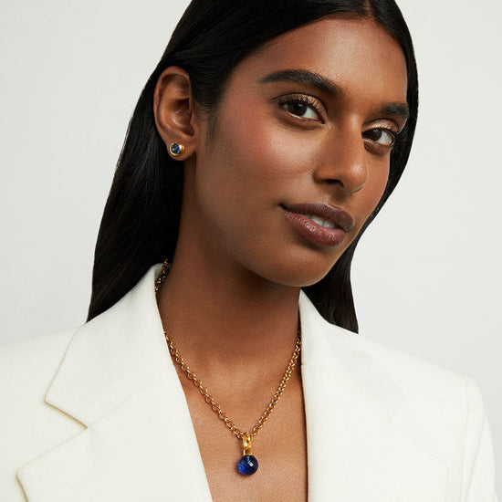 MANHATTAN PENDANT SMALL-IRIDESCENT MIDNIGHT BLUE/GOLD - Kingfisher Road - Online Boutique