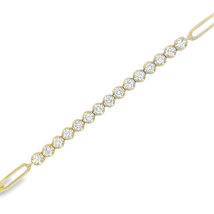 YG .78ct DIA PAPERCLIP BRACELET-14kt - Kingfisher Road - Online Boutique