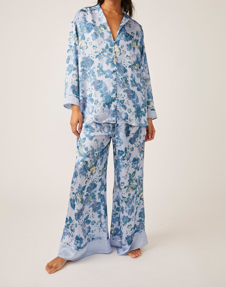 DREAMY DAYS PAJAMA SET-LIGHT BLUE - Kingfisher Road - Online Boutique