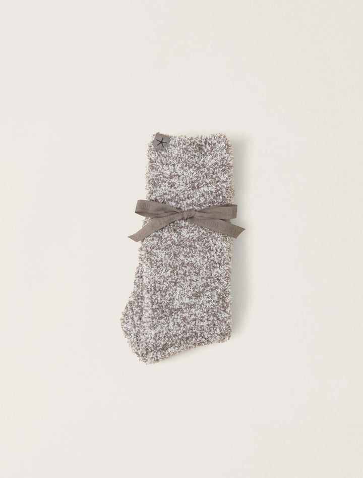 COZYCHIC HEATHERED SOCKS-CHARCOAL WHITE