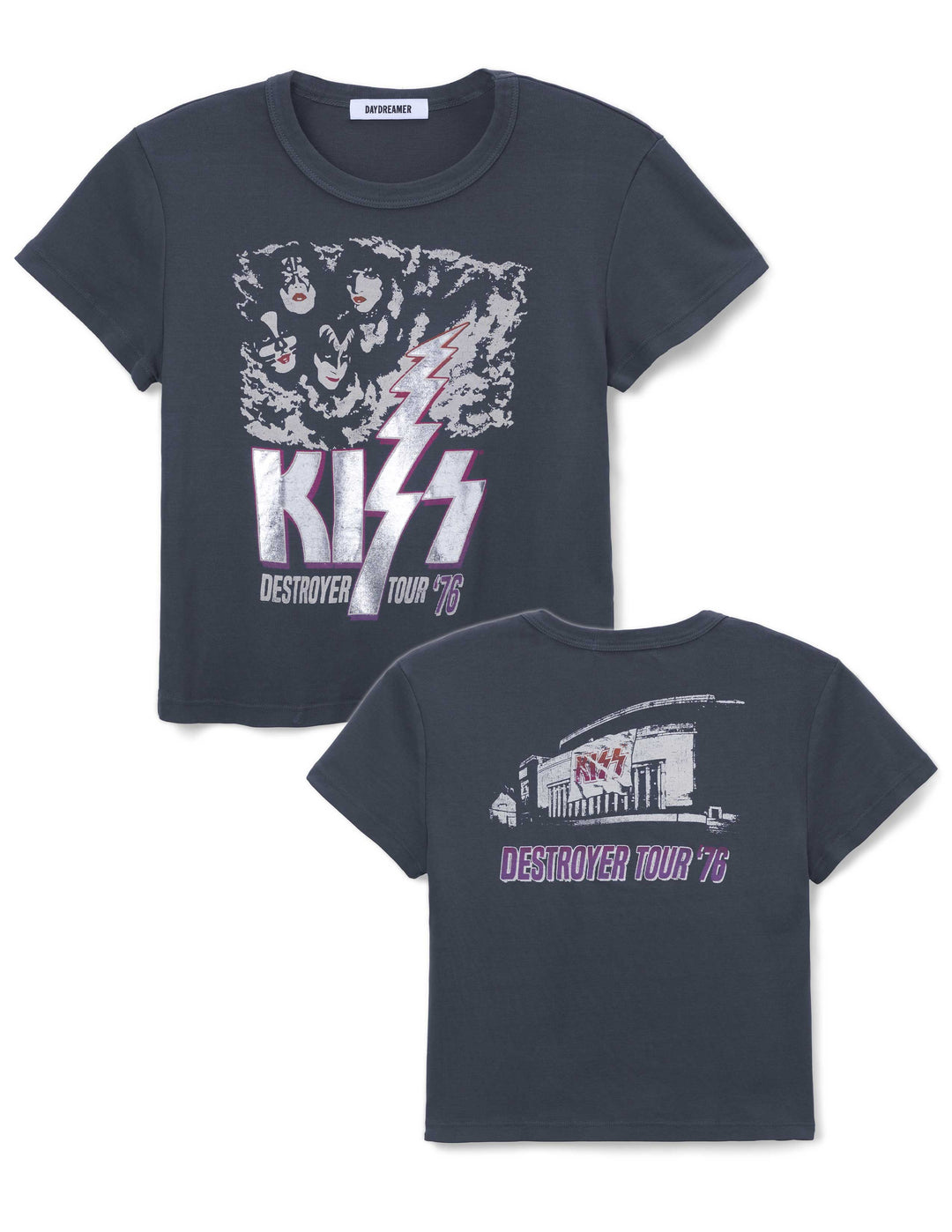KISS DESTROYER TOUR '76 SHRUNKEN TEE - VINTAGE BLACK - Kingfisher Road - Online Boutique
