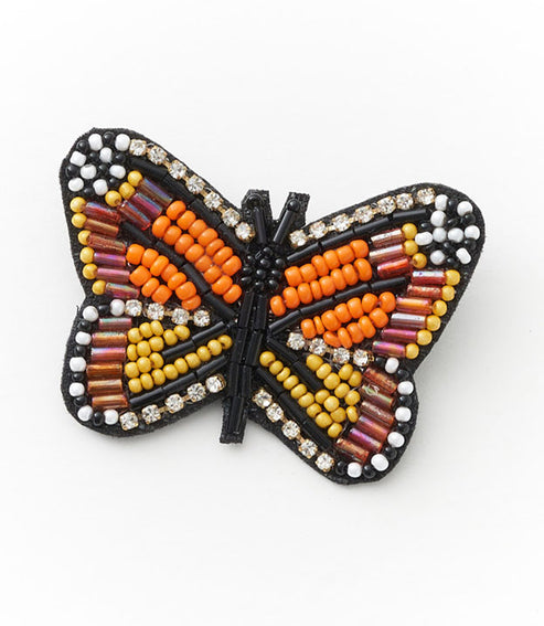 BEADED BUTTERFLY BROOCH PIN