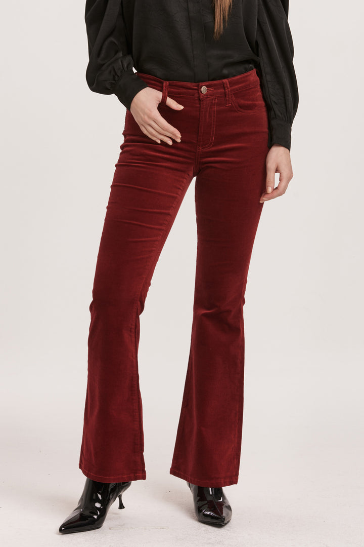 ROSA FLARE HI-RISE PANT-BURGUNDY