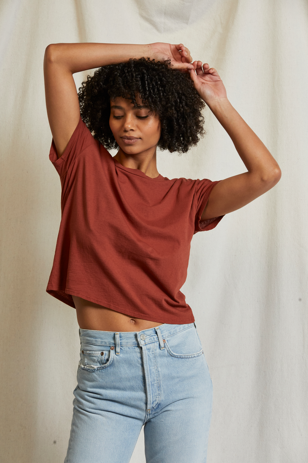 HARLEY BOXY CREW TEE-RUSSET - Kingfisher Road - Online Boutique