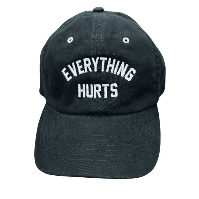 BLACK SNAP BACK TRUCKER HAT-EVERYTHING HURTS - Kingfisher Road - Online Boutique